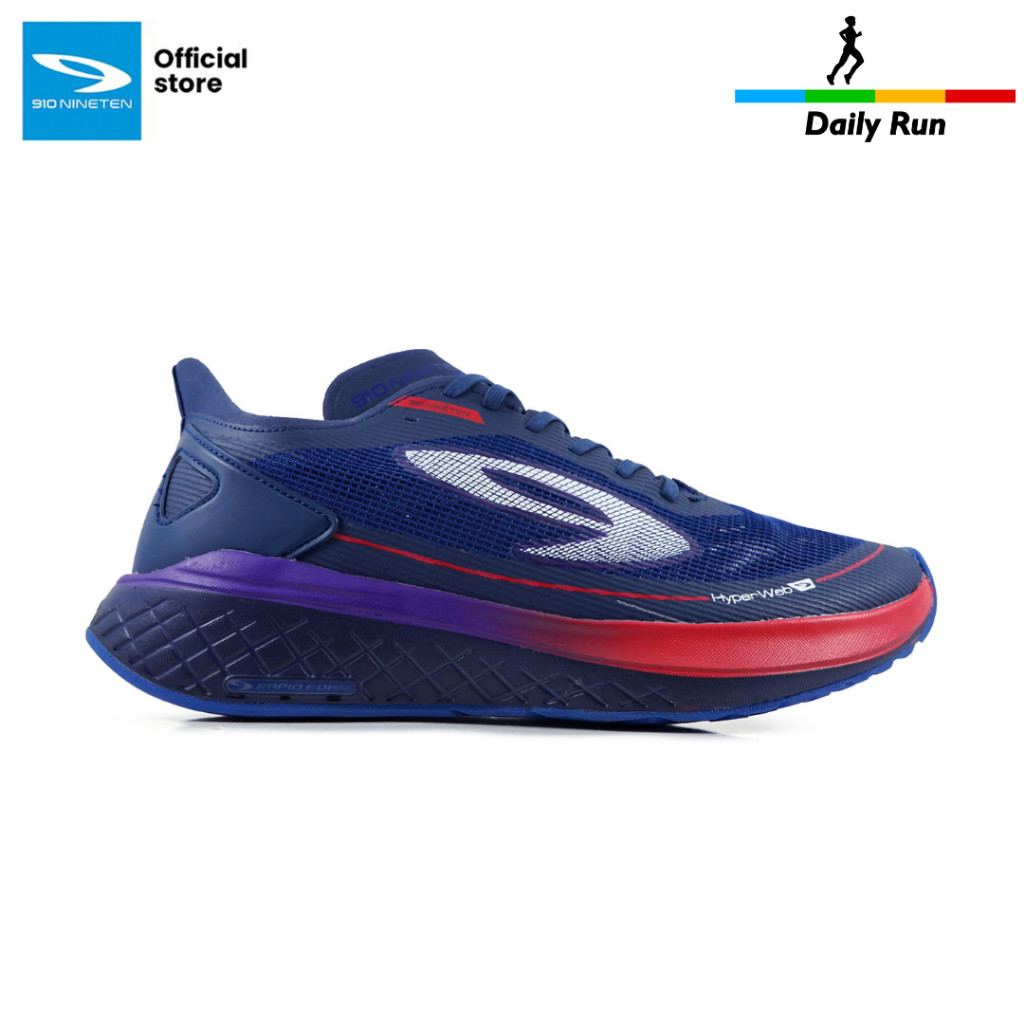 910 Nineten Kenzo Run Sepatu Lari - Biru-tua/Merah/Ungu