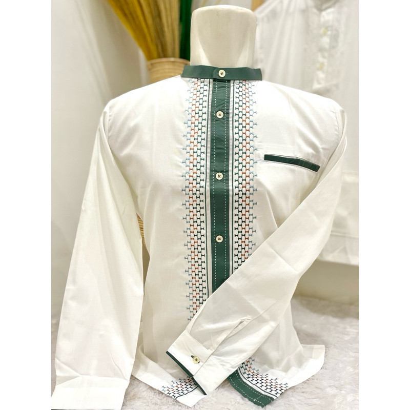 BAJU KOKO PUTIH DEWASA TANGAN PANJANG  / KOKO ARRAHMAN PANJANG / BAJU KOKO KATUN ADEM kode ( ARK )