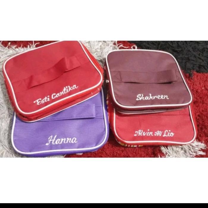 Tas Bekal Lolly Tup Untuk Wadah Tupperware Lolly tup BISA BORDIR NAMA - Merah