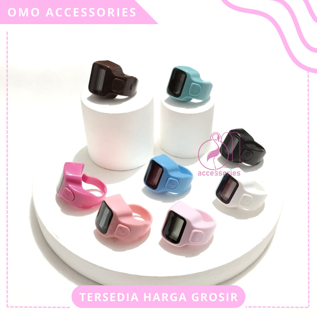 TASBIH DIGITAL MODEL CINCIN  WARNA CANTIK & TRANSPARAN || FREE KEMASAN KOTAK AKRILIK