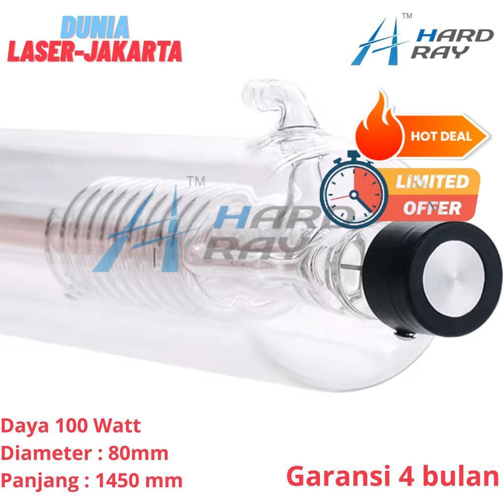 HardRay Laser Tube CO2 N 100, Tabung Laser CO2 100 Watt, Free packing kayu+Bubble wrap tebal