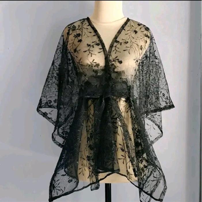 outer Pita kebaya cantik kebaya bresmeid lamaran wisuda kekinian - hitam, all size