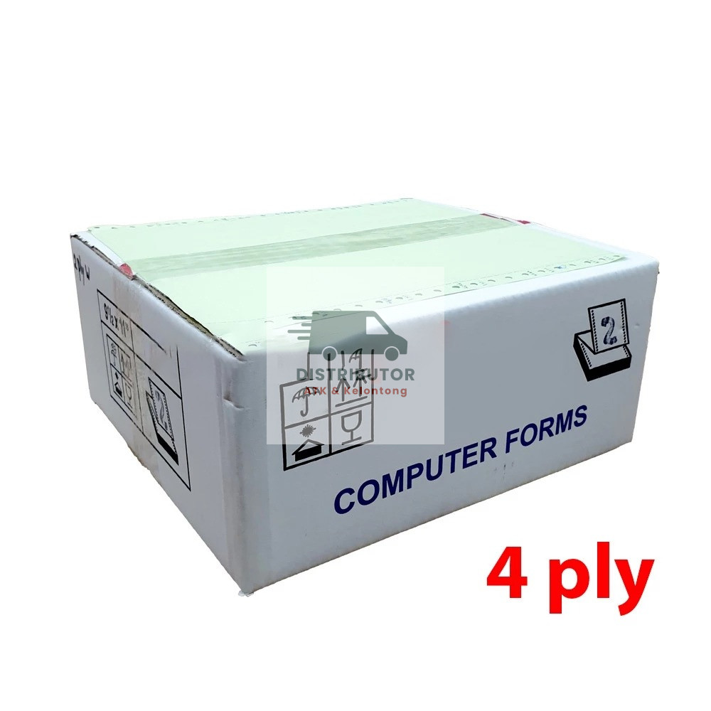 CONTINUOUS FORM 4 PLY Bagi 2 dan full 9.5 x 11" Kertas Computer NCR