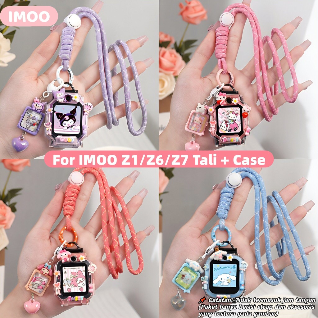 imoo Kids Watch Lanyard Set For Z7/A7s/Z7a 3D Cartoon Case with Detachable Pendant Anti-Lost Adjusta