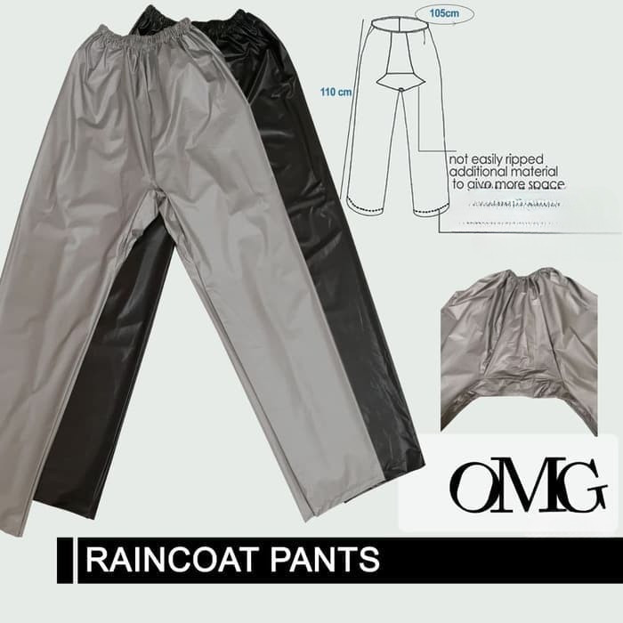 Celana Jas Hujan Karet OMG WaterProof Raincoat Pants Anti Air PVC OKE Celana Cadangan Jas Hujan Celana Saja Dewasa Unisex