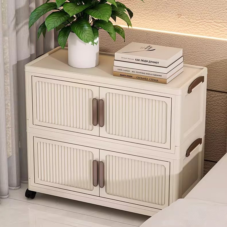 Lemari Plastik Berkapasitas Besar/Tidak Perlu Instalasi Lemari Makanan Minimalis Modern/Rak Estetik 