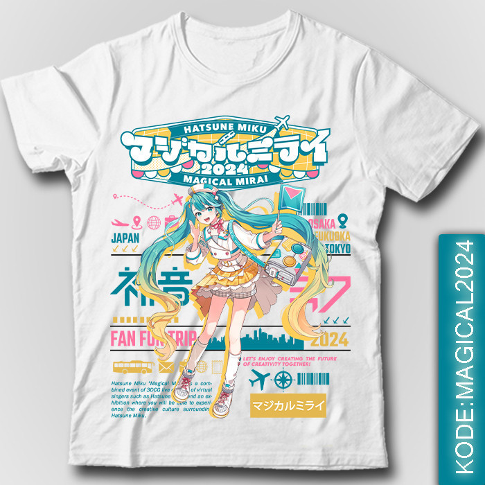 Kaos Baju Hatsune Miku Magical Mirai Vocaloid T-Shirt Kaos Hatsune Miku