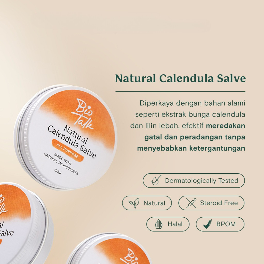 BIOTALK Natural Calendula Salve 30gr Krim Pereda Gatal Perawatan Kulit Eksim Original