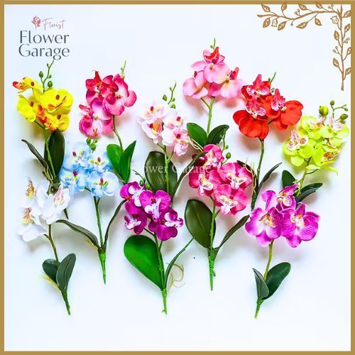 FG Bunga Anggrek Mini K2 Cabang 2 Artificial Latex Premium / Anggrek Karet Palsu Plastik PerTangkai 