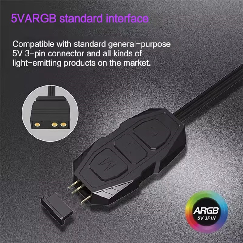 ARGB Controller 5V 3Pin To SATA Power Supply RGB Controller 3PIN Hub For Computer CPU Case Fan LED L