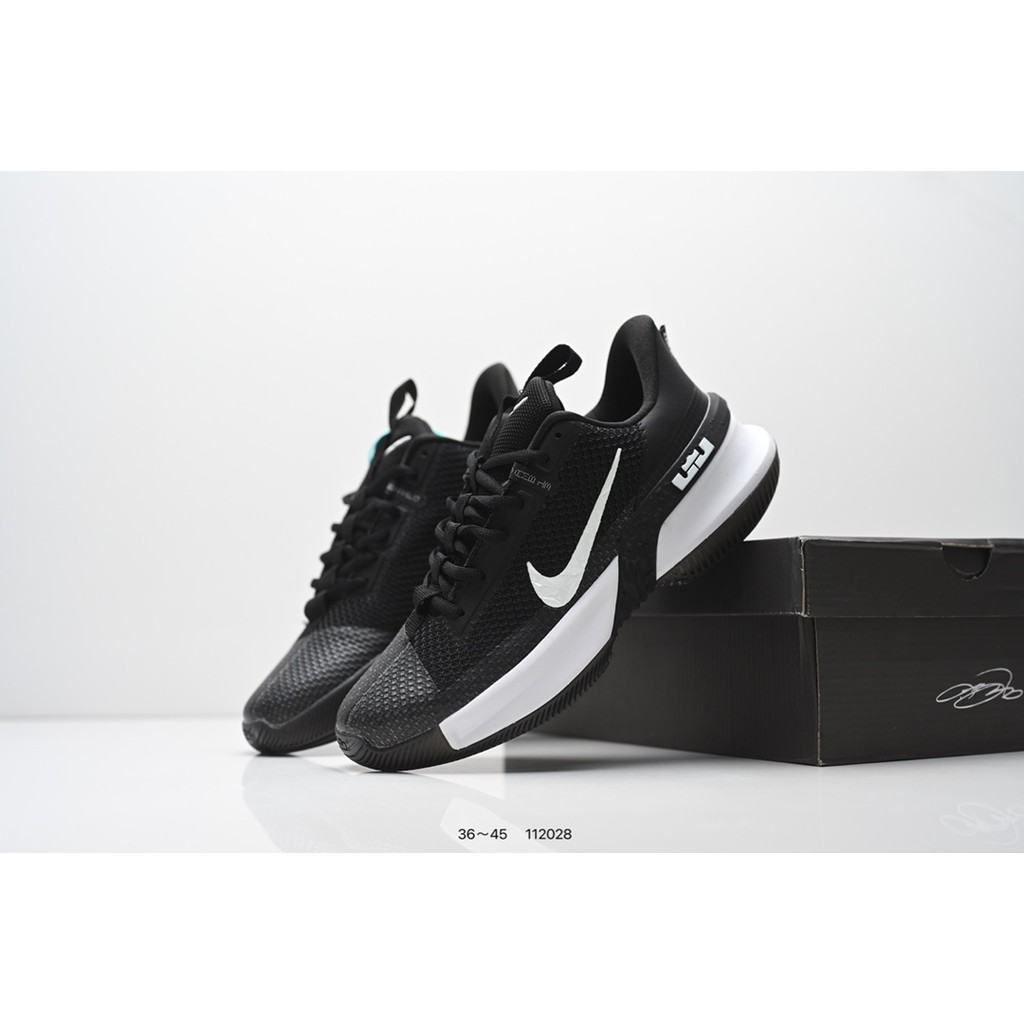 NK LeBron Ambassador 13 Black White - Desain Simple & Kokoh