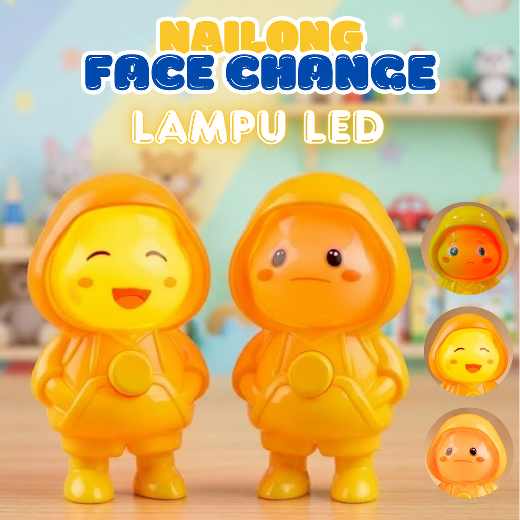 [LAMPU] RK Mainan Berubah Wajah Nailong LED Mainan Face Change Lampu Menyala Karakter Lucu Nailong