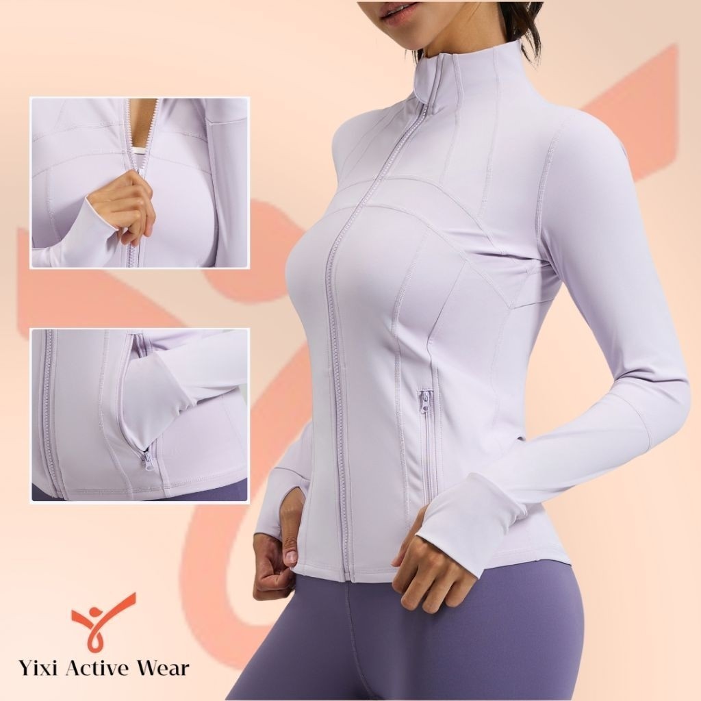 YIXI | Jaket pocket zipper olahraga dry fit