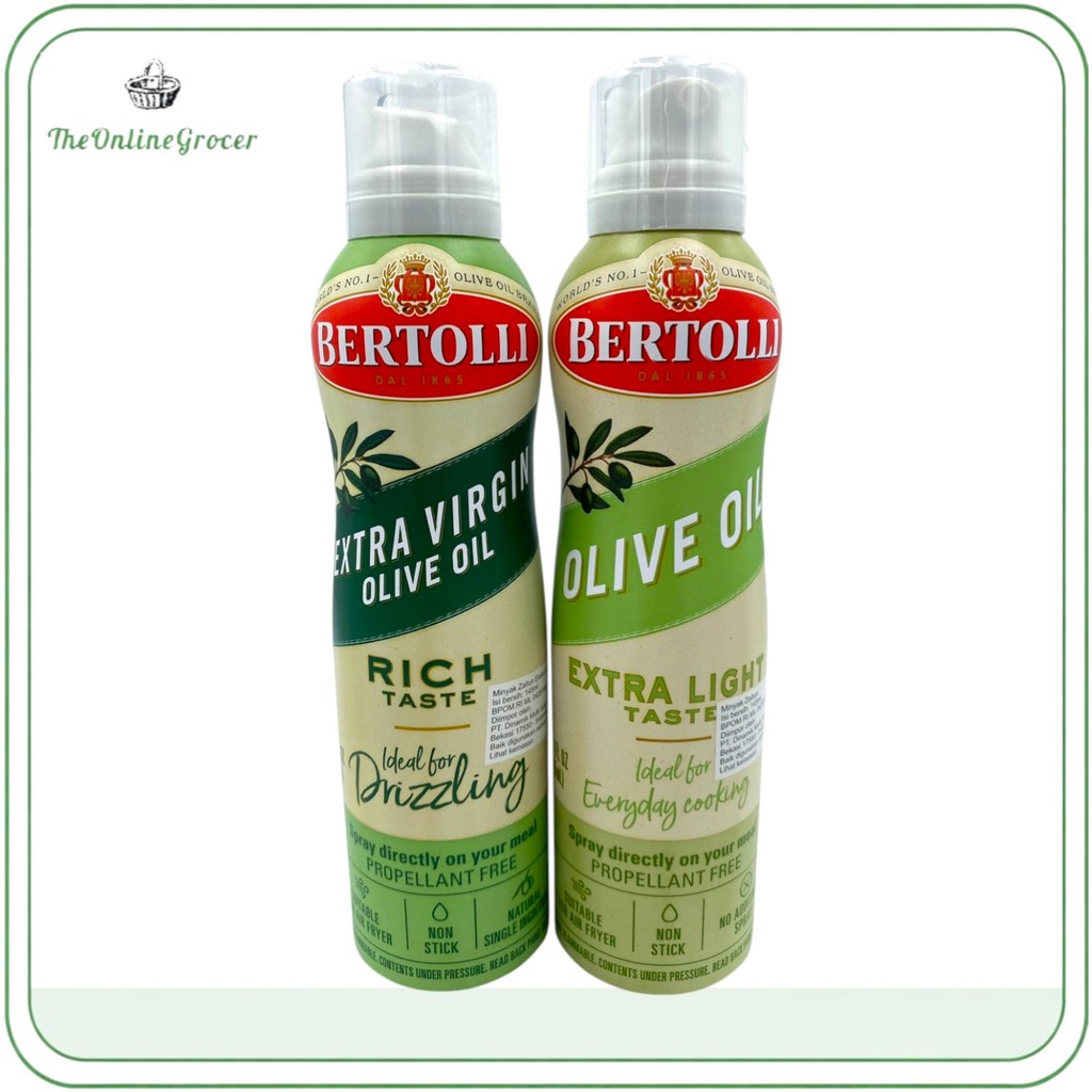 Bertolli Olive Oil Spray | Bertolli Extra Virgin & Extra Light Olive Oil Spray 145ml