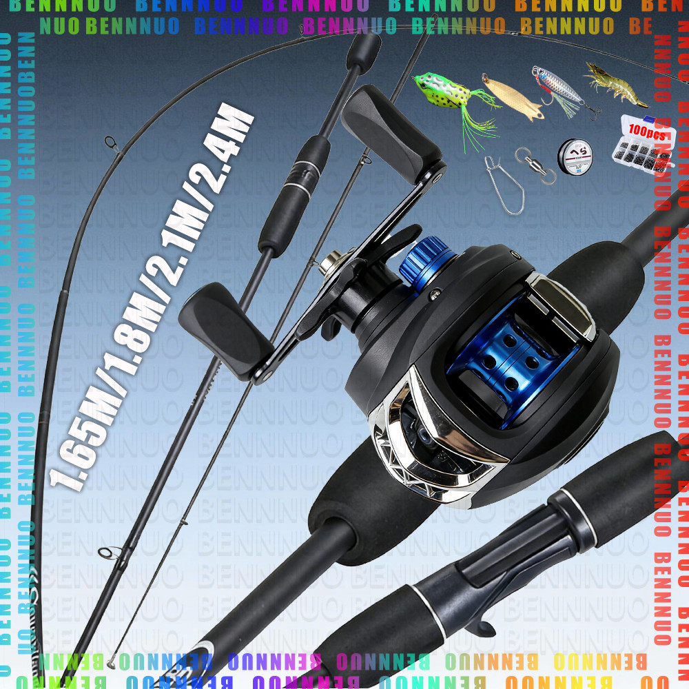 Beli 1 Dapat 10 AK200 BC Joran Pancing Set Paket Peralatan Memancing 1.6-2.4M Joran Pancing BC Casti