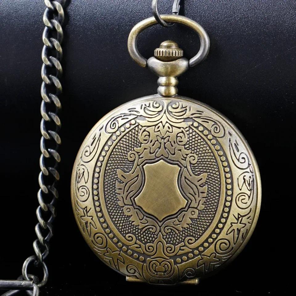 Luxury Old Bronze Mechanical Pocket Watch Retro Roman Digital Open Dial Woman Necklace Pendant Timep
