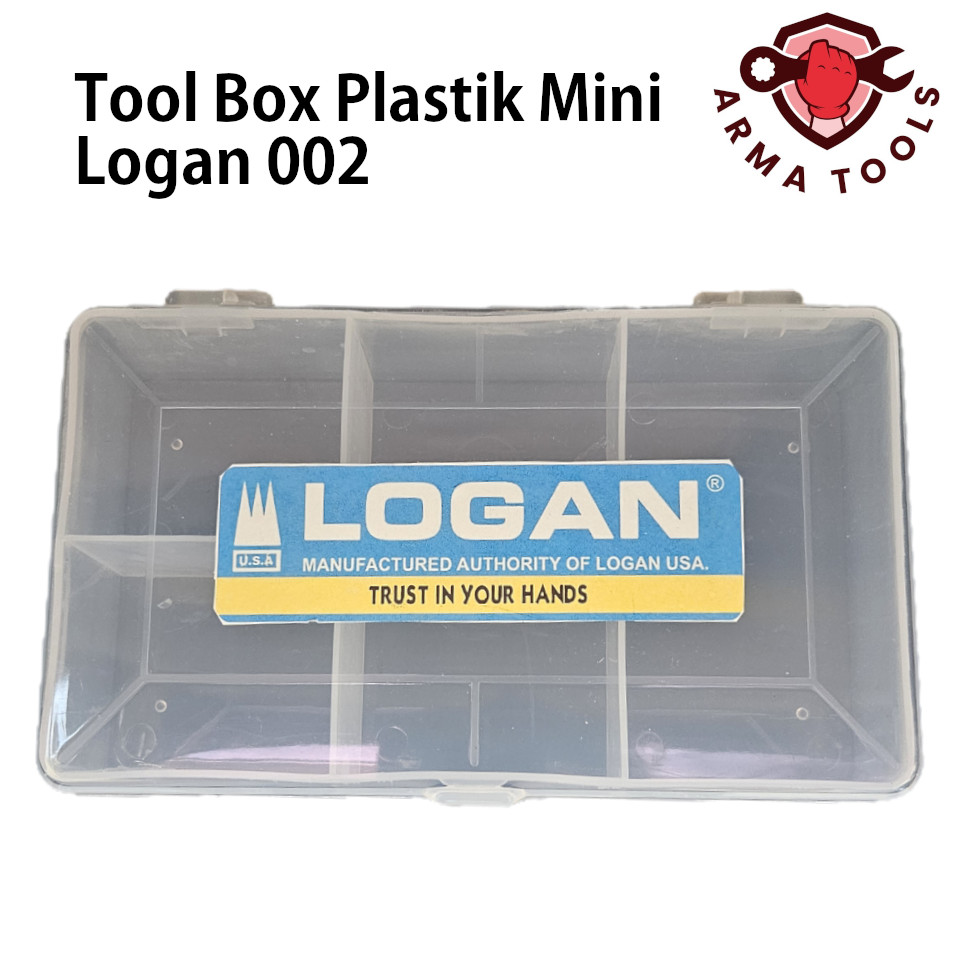 Tool Box Plastik Kecil 19 cm 5 kotak Logan 002 Transparan
