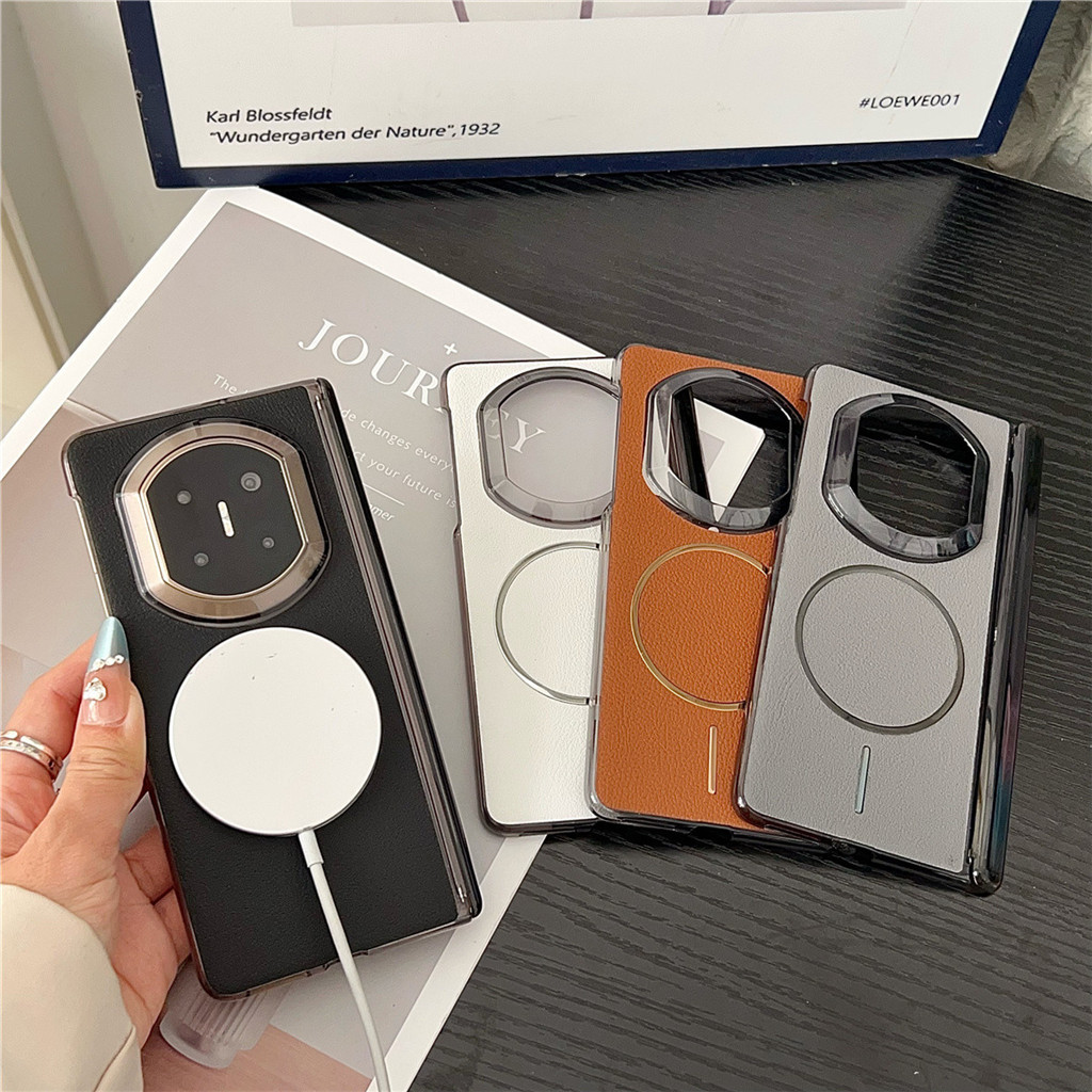 Casing untuk Huawei Mate X7 Penutup Ponsel Kulit Magnetik Cangkang Tahan Benturan Engsel Casing Magn