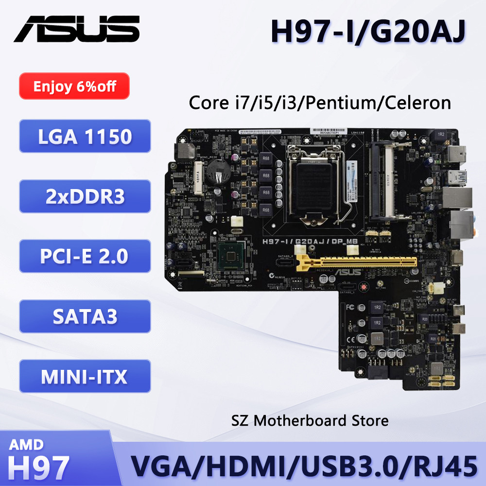 H97I Intel H97 Motherboard ASUS MiniITX For LGA1150SLOT 4th5th Gen Core i7i5i3PentiumCeleron DDR3 HD