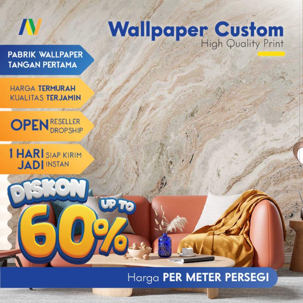 Wallpaper Dinding Custom Premium Motif Marble Marmer Abstrak Ruang Tamu HD Wallpaper Aesthetic Custo