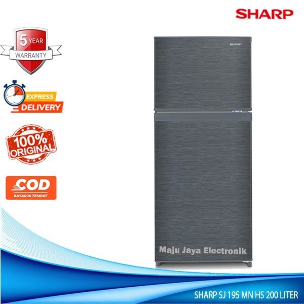 SS SHARP Kulkas 2 Pintu 200 Liter SJ 195 MN HS Low Watt Tanpa Bunga Es