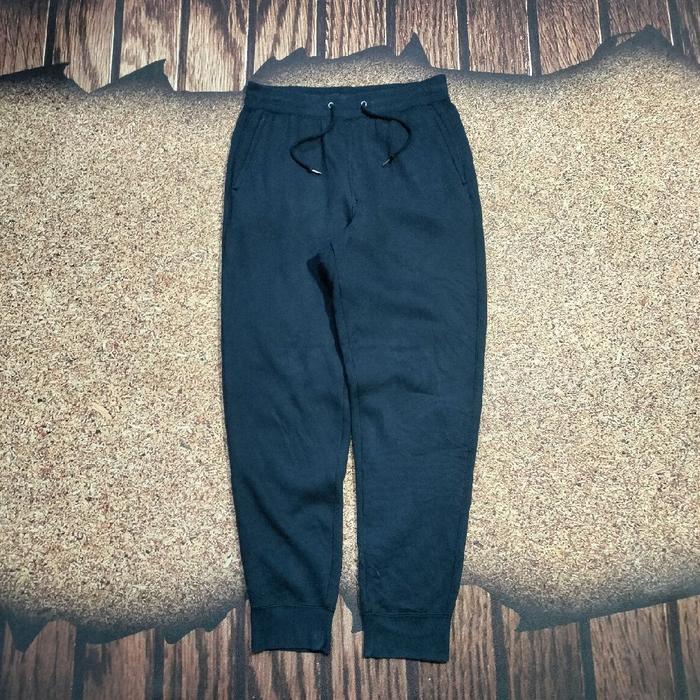 celana jogger panjang UNIQLO navy daleman sherpa tebal sweat pants celana training pria murah bagus 