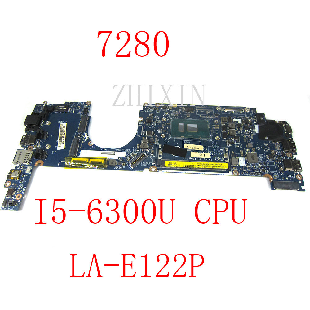 For DELL Latitude 7280 Notebook Mainboard SR2F0 i5-6300U  DDR3 Laptop Motherboard CN-09PJNK 09PJNK  