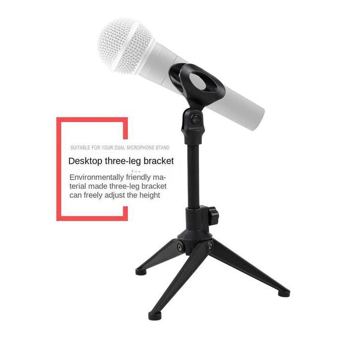 STAND MIC/ TIANG MIC PENDEK GRATIS HOLDER JEPIT MIC