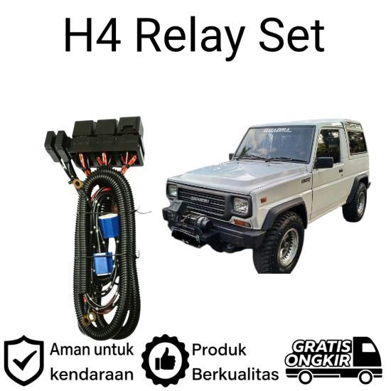 AM Relay Set Lampu Utama LED H4  Mobil Daihatsu Taft Rocky