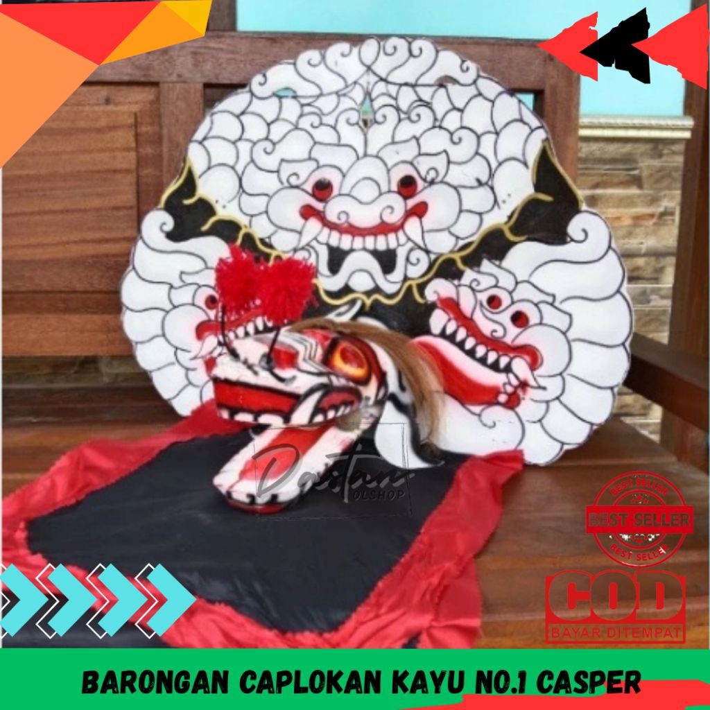[ASLI KEDIRI] Mainan tradisional barongan caplokan devil kayu casper putih jaranan kuda lumping