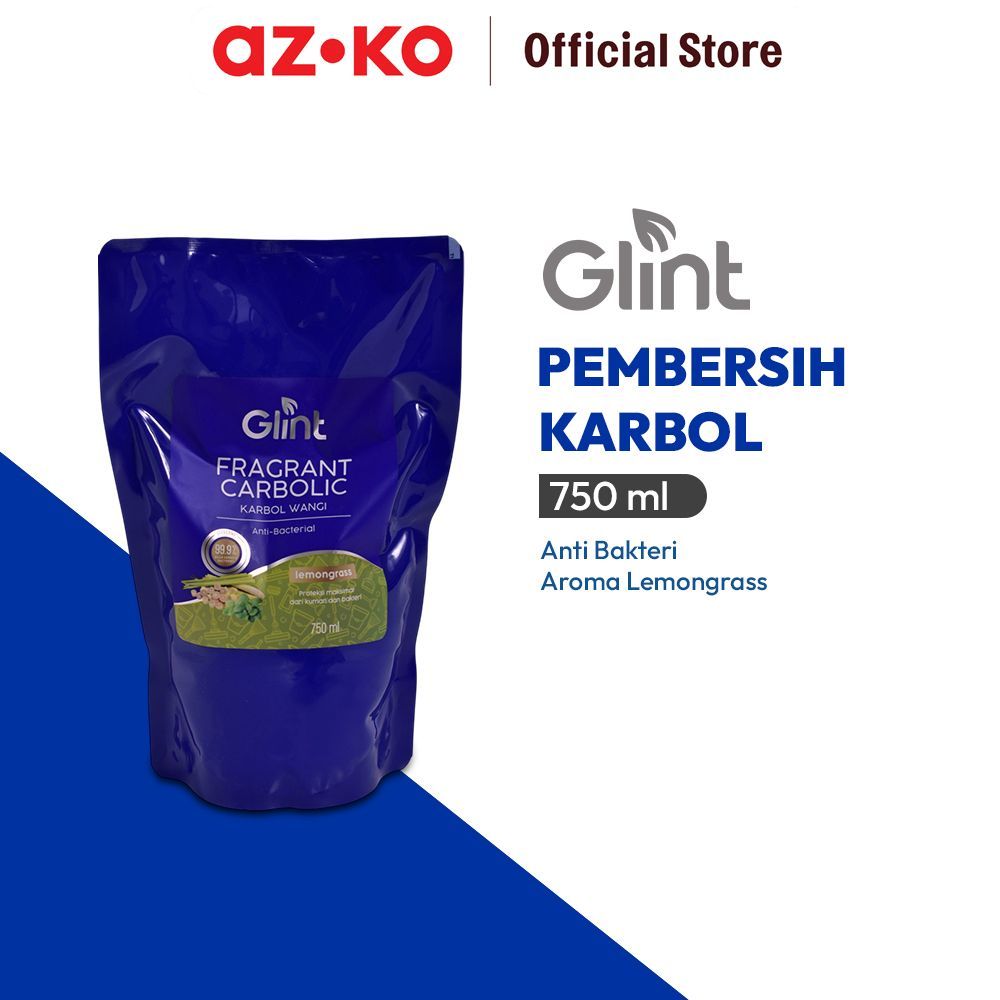 AZKO Glint 750 ml Karbol Wangi Serai Pouch Antibacterial Floor Cleaner Disinfektan Pewangi Lantai Pe