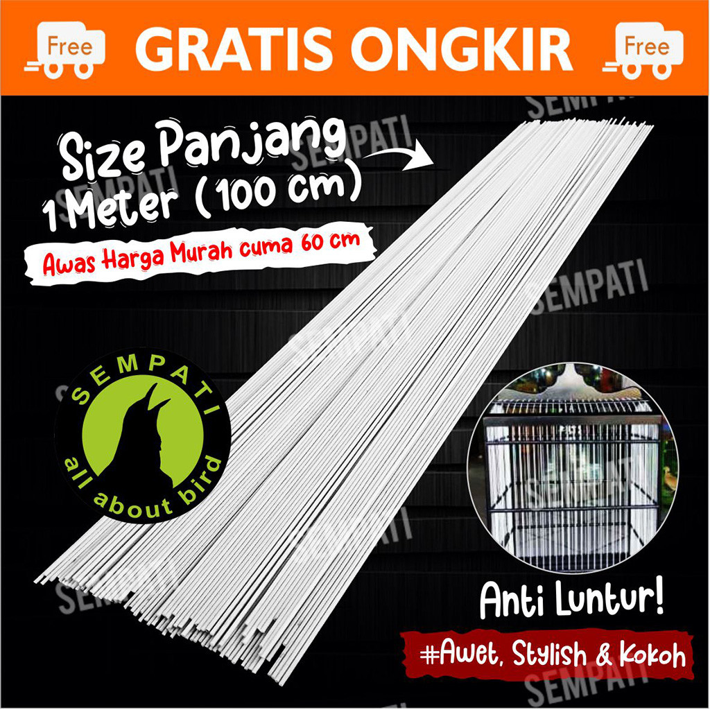 SEMPATI RUJI JERUJI FIBER 3MM 100CM RUJI/JERUJI FIBER PUTIH SANGKAR KANDANG BURUNG MERPATI KOTAK LB 