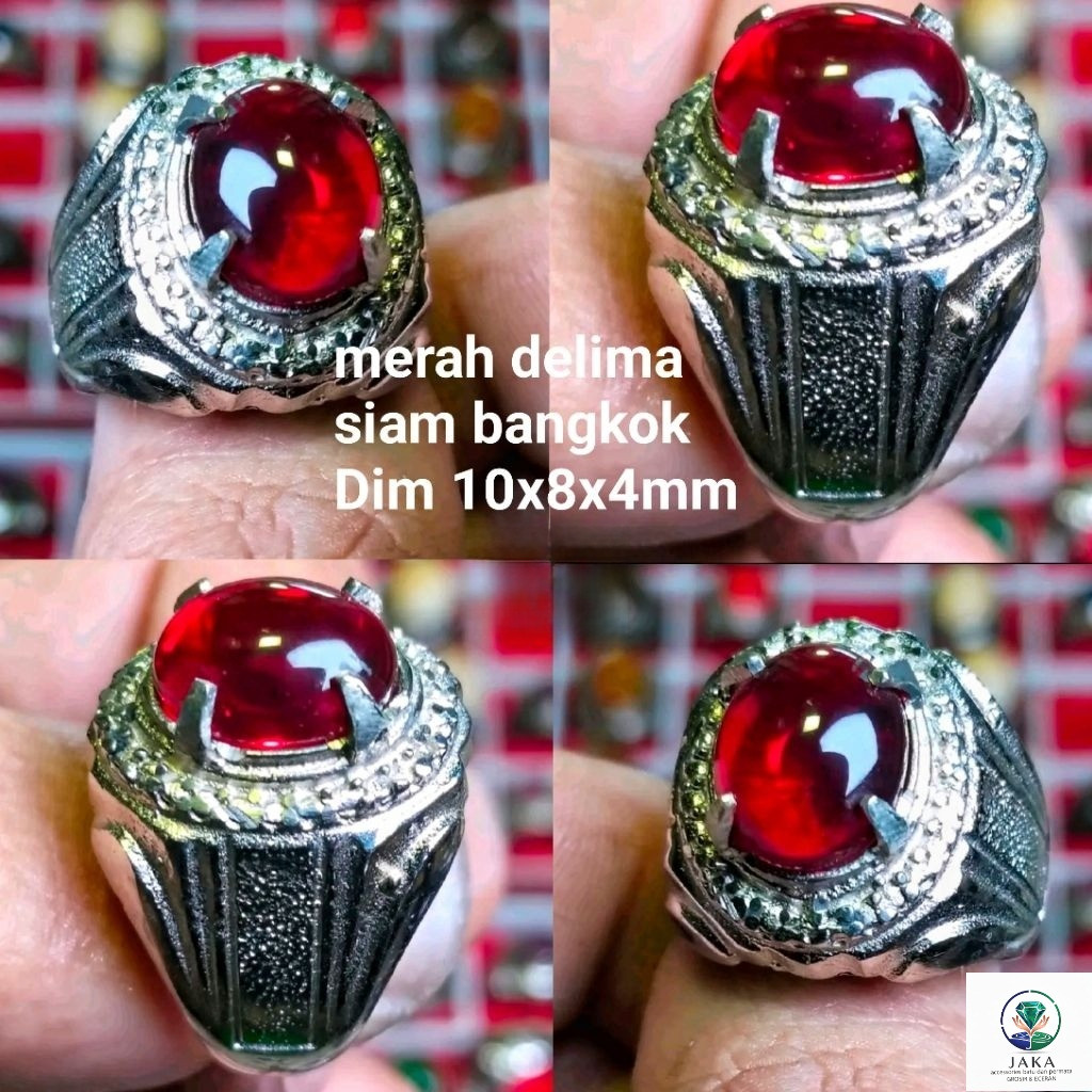 Cincin batu merah delima siam bangkok