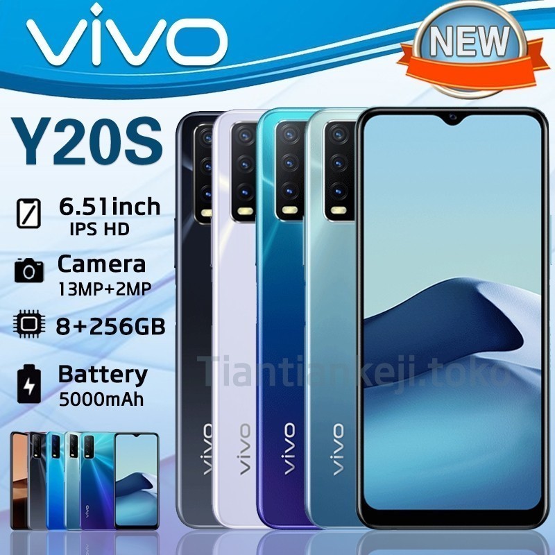 HP VIVO Y20s G Ram 8/256GB Smartphone LET 6.51 inches Dual SIM 13MP+8MP Murah Promosi