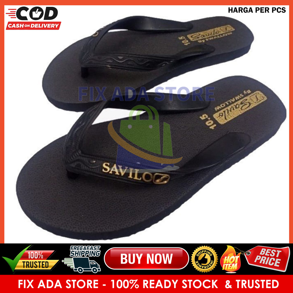 Sandal Sendal Jepit Swallow Original Black Gold Savilo Sni Swalow Sewalo Swalo Swallo Sewalow Safilo
