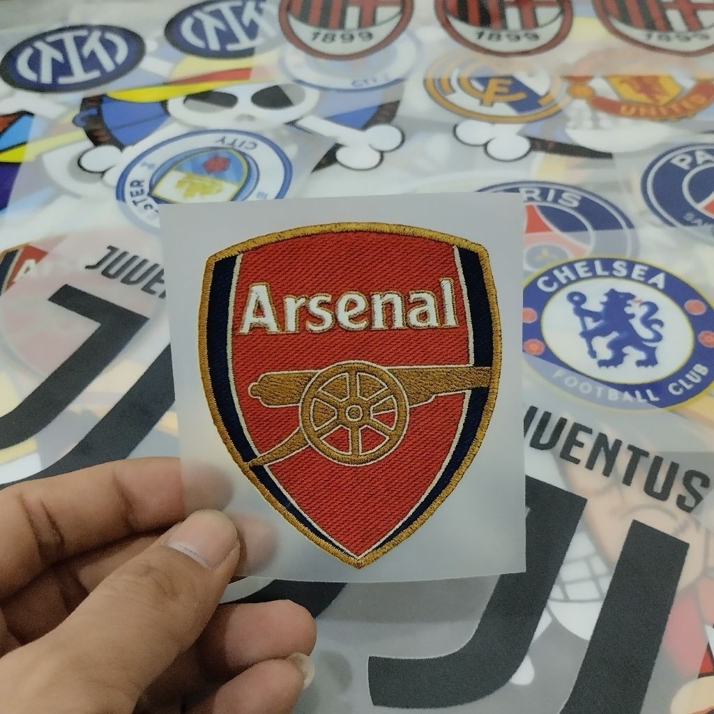 Sablon Setrika DTF Patch bordir Logo Klub Bola Liga Eropa Efek Bordir sablon logo bola custom