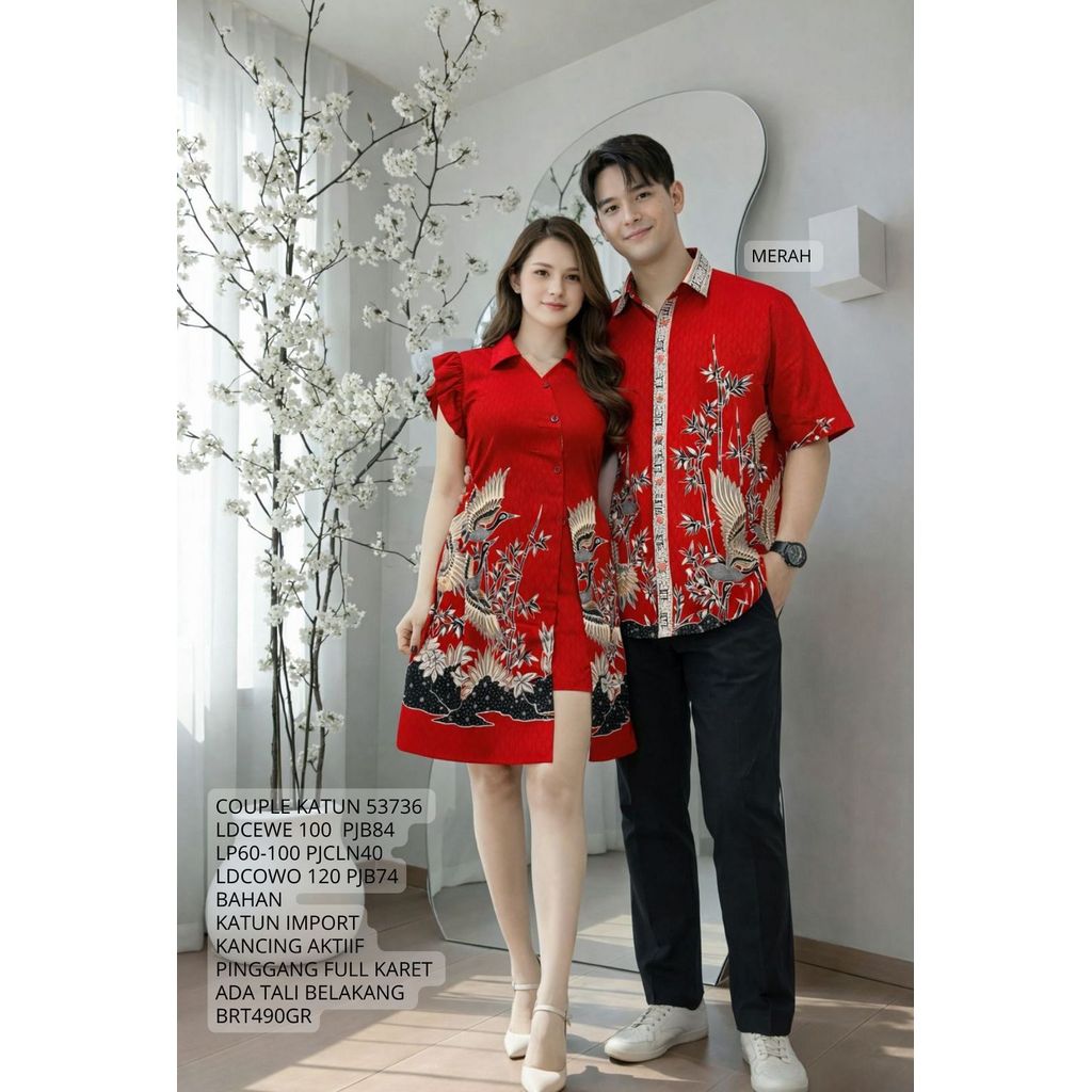 BAJU PASANGAN COUPLE BATIK COUPLE KEKINIAN IMLEK COUPLE DRES  CHONGSAM IMLEK COUPLE DRES JUMBO COUPL