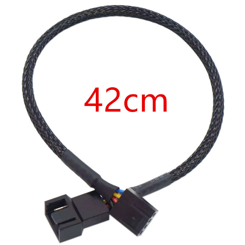 PWM 4pin Fan Sleeved Extension Splitter Hub Cables,Motherboard CPU 4 Pin To 3 Way 4Pin Cooler Or 3pi