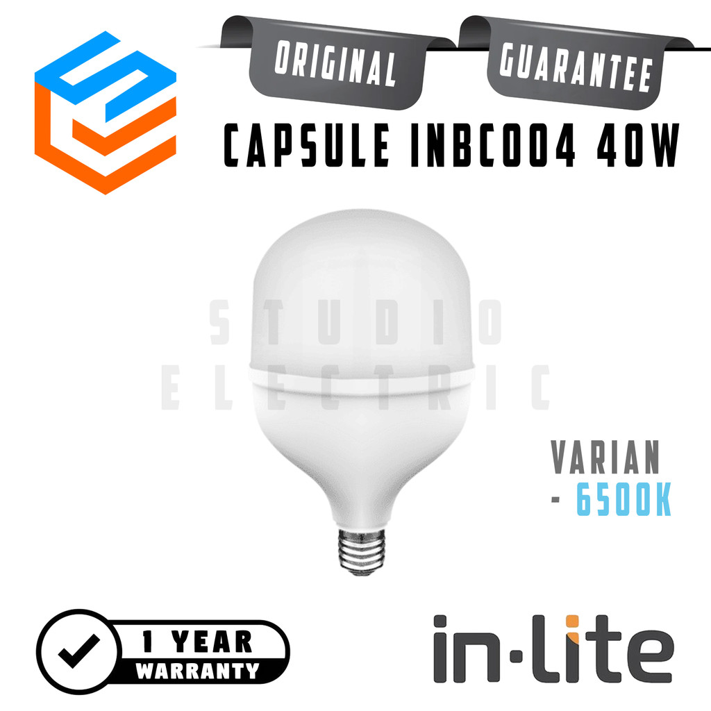 Inlite INBC004 LED Bulb Value Capsule Lampu Bohlam 40W Putih E27 - In-Lite 40 W 40Watt 40 Watt