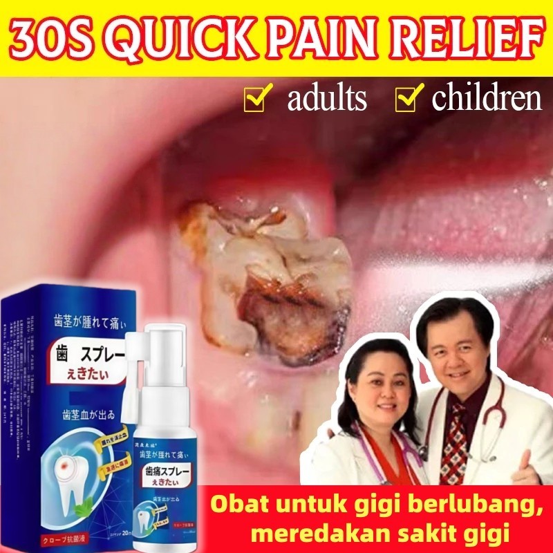 Semprotan pereda sakit gigi Jepang 20ml ,  Obat Gigi Berlubang , Penghancur gigi berlubang, gigi ser