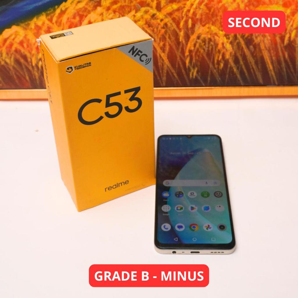 REALME C53 NFC 6/128 GB GRADE B - MINUS HP SECOND ORIGINAL SINAR MUTIARA CELL