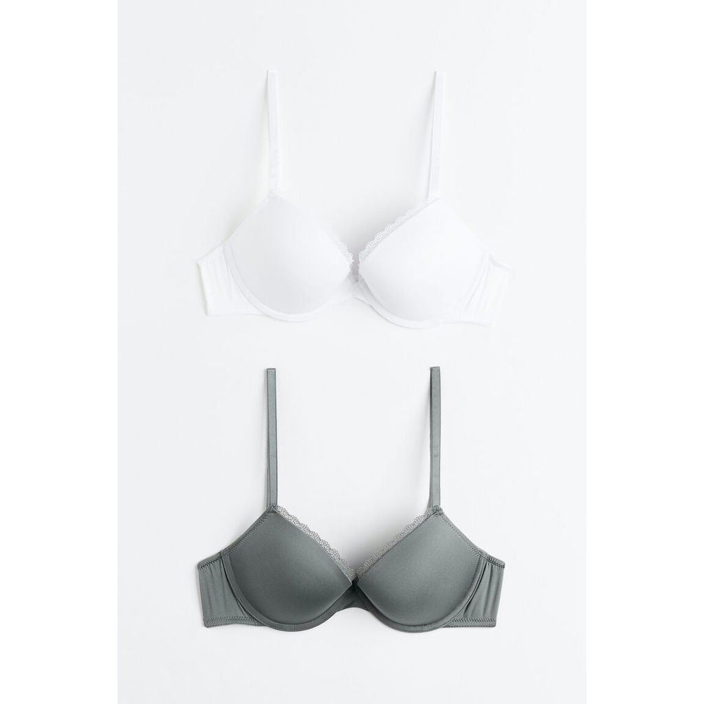 H&M Wanita Set Bra Push-Up Microfiber 2-Paket 0509669