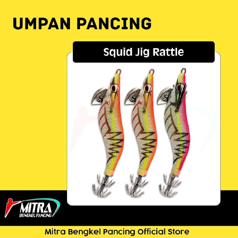 Umpan Pancing Cumi AXZ Rattle Squid Jig GID Luminous Umpan Egi Squid Jig