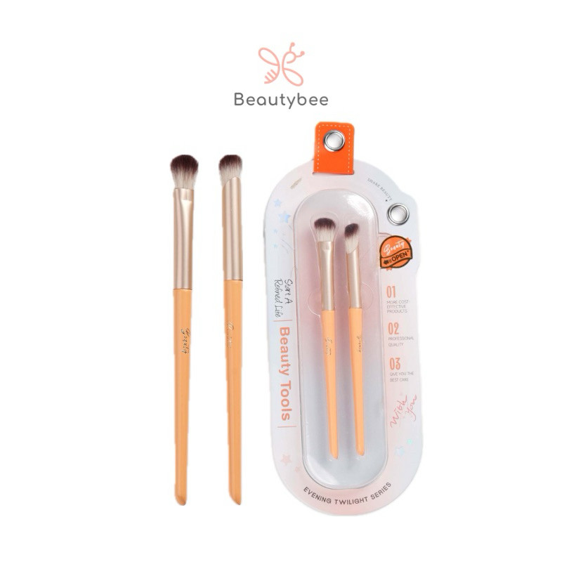 BEAUTYBEE KUAS EYESHADOW / BRUSH EYESHADOW SHADING HIDUNG ISI 2 PCS WARNA ORANYE (KQ6832)