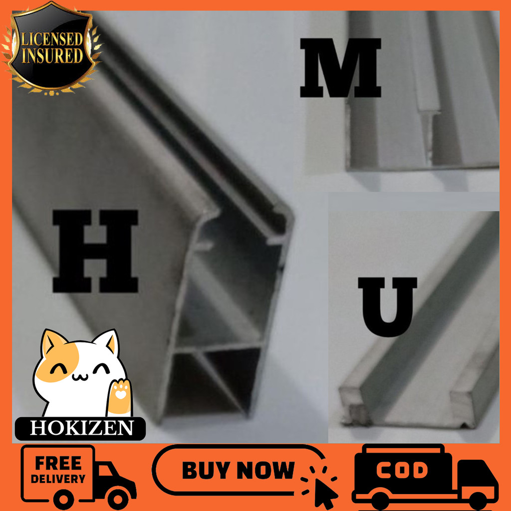 [Instant] Rel H U M Alumunium Etalase Etalase Aluminium Per Meter Roda Rel Kaca Showcase Lemari Alma