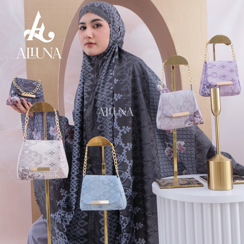 (MUKENAH DEWASA) ALLUNA - Laurella Collection Mukena Mini Motif Parasut Premium Korea Travel