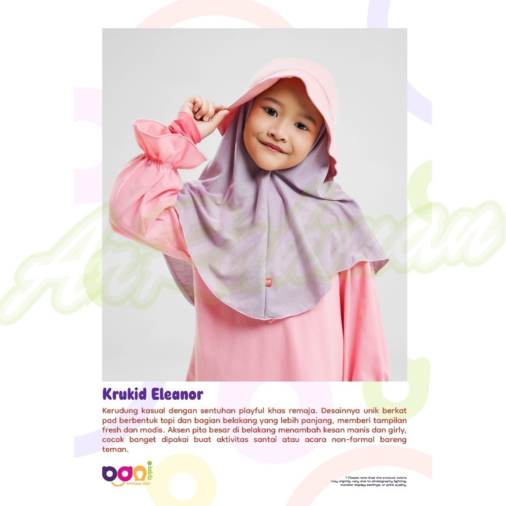 DISKON Krukid Eleanor | Kerudung Anak Eleanor | Kerudung Anak | Kerudung Topi | Kerudung Anak Bani B