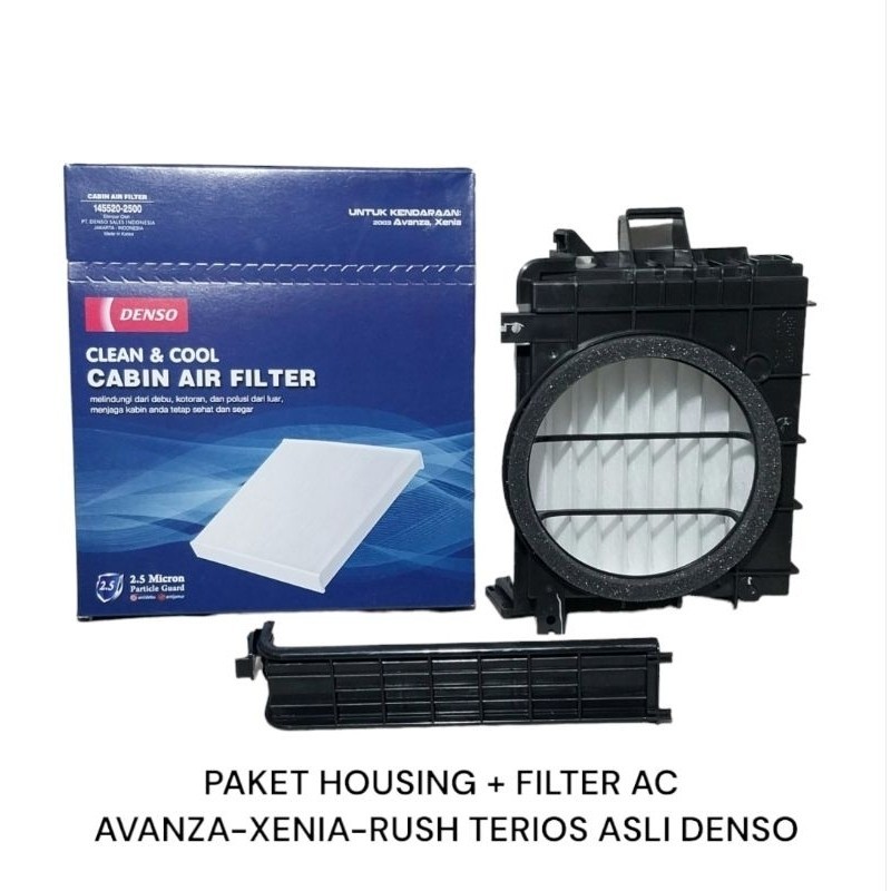 PAKET HOUSING FILTER AC + FILTER AC AVANZA XENIA RUSH TERIOS ASLI DENSO ORIGINAL