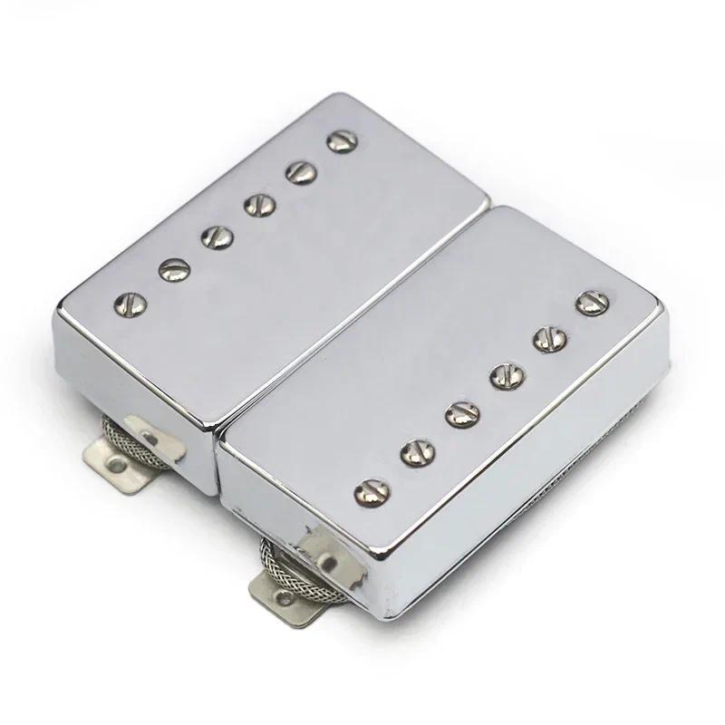 Alnico 5 LP Humbucker Guitar Pickup Set Chrome Neck & Bridge Alnico V Pickup Chrome
