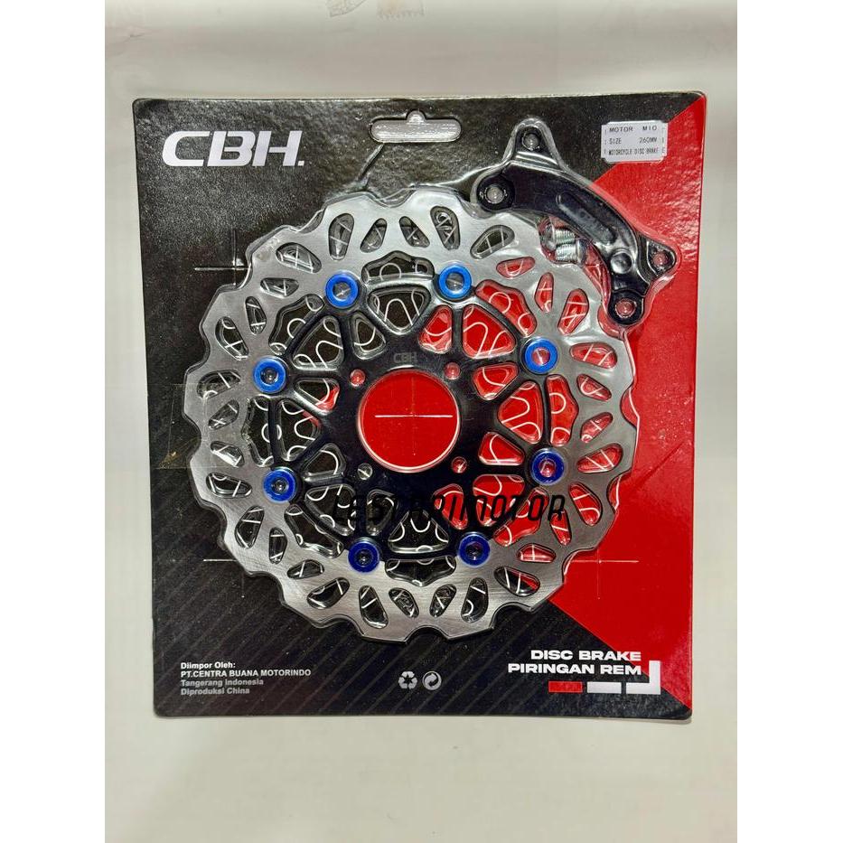 DISC CAKRAM PIRINGAN MIO SPORTY MIO SOUL MIO SMILE CBH FLOATING PLUS BRAKET 260MM - Biru